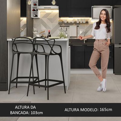 Ilha De Cozinha Com Bancada E Balcão 120 Cm Branco/preto Lux Madesa Branco/preto