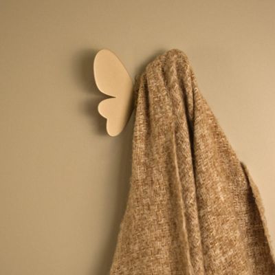 Kit 6 Ganchos Cabideiros Borboleta Dourada Decorar Organizar Closet Quarto Banheiro Masutti