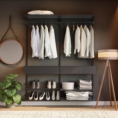 Closet Aberto Modulado para Solteiro 165cm Eternity 33 Preto