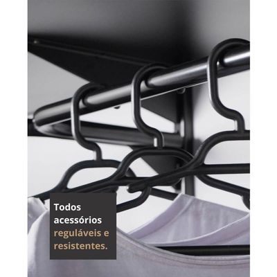 Closet Aberto Modulado para Solteiro 165cm Eternity 33 Preto