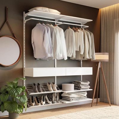 Closet Aberto Modulado para Solteiro 165cm Eternity 33 Branco