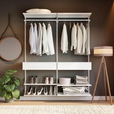 Closet Aberto Modulado para Solteiro 165cm Eternity 33 Branco
