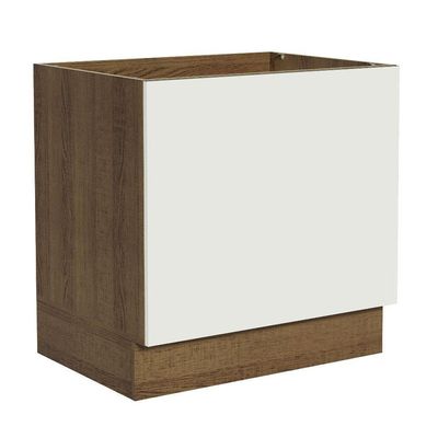 Balcão Para Forno De Embutir 80 X 60 Cm Sem Tampo Agata, Glamy, Stella Madesa Rustic/branco