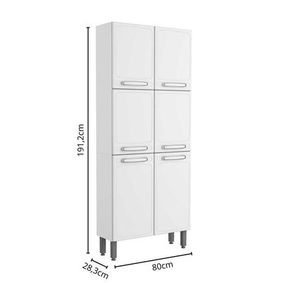 Armário Paneleiro De Aço 6 Portas Branco Evidence Bertolini Branco