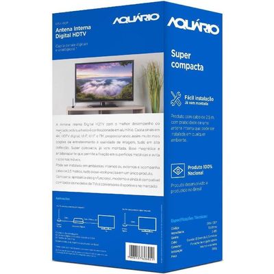 Antena Digital Hdtv Cabo 2,5m Conector F Macho Dtv-100p