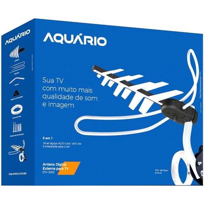 Antena Tv Digital Externa 4 Em 1 Vhf-uhf-fm-hdtv 15m