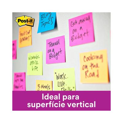 Bloco Adesivo Post It 3M Azul Claro 90 Folhas 76x76mm