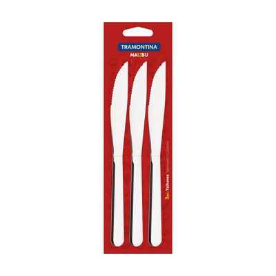 Conjunto de Facas para Churrasco Tramontina Malibu em Aço Inox 03 Peças