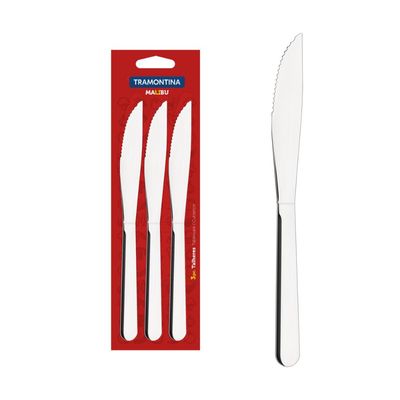 Conjunto de Facas para Churrasco Tramontina Malibu em Aço Inox 03 Peças