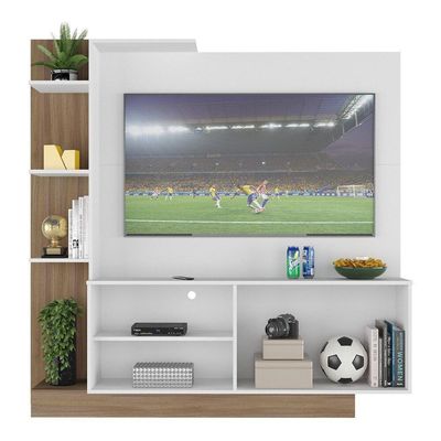 Estante+Painel Tv 55" E França Br2473 Argila/Branco