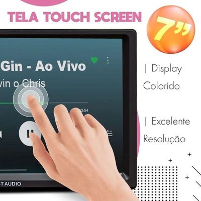 Central Multimídia 2 Din MP5 HB20 2012/20 Câmera Moldura
