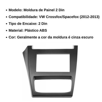 Central Multimídia 2 Din Mp5 Crossfox 2012-13 Câmera Moldura