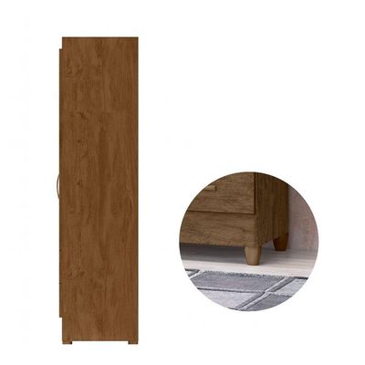 Guarda Roupa Solteiro Quarto Pequeno 3 Portas 2 Gavetas Lima Castanho