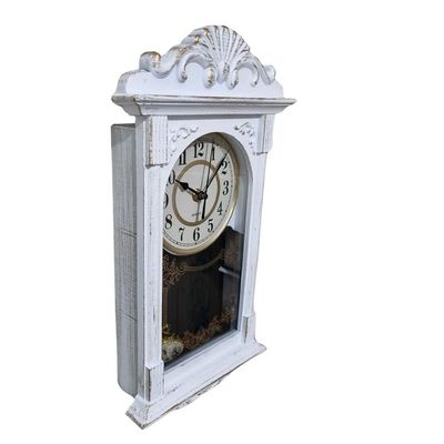 Relógio Parede Clássico Vintage Retrô Branco 41x21cm