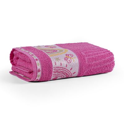 Toalha de Banho Infantil Pitico 1,15m x 75cm 100% Algodão Macio - Rainbow Pink