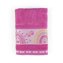 Toalha de Banho Infantil Pitico 1,15m x 75cm 100% Algodão Macio - Rainbow Pink