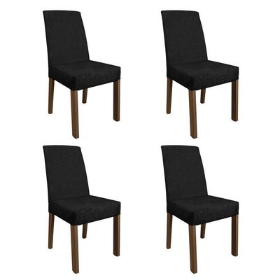 Kit 4 Cadeiras De Jantar 4255 Rustic/oxford Madesa Rustic/oxford