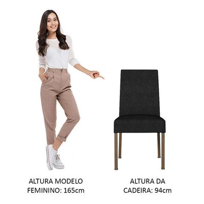 Kit 4 Cadeiras De Jantar 4255 Rustic/oxford Madesa Rustic/oxford