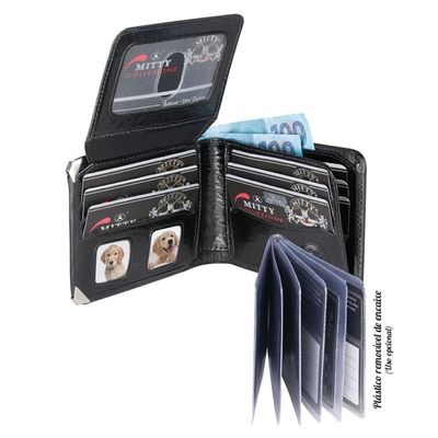 Carteira Masculina Couro Mitty M1 Média Cantoneira Preto