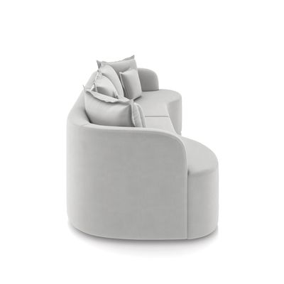 Sofá 4 Lugares Orgânico Living 250cm Mersa Veludo Cinza K01 - D'Rossi
