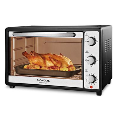 Forno Elétrico 52L Mondial Grand Family II 1800W FRN-52-B Preto e Inox 127V