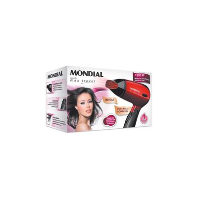 Secador de Cabelo Mondial Max Travel SC10 Vermelho - 1200W