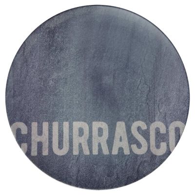 Prato Raso Churrasco Stone 28cm Tramontina em Porcelana Decorada Avulso Sortido Almoço Jantar