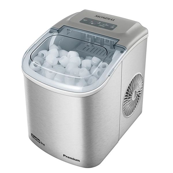 Máquina de Gelo Turbo Mondial Ice Premium MG-12-GI Cinza - 127V