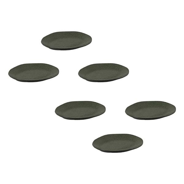 Conjunto de Pratos de Sobremesa Ovais Orgânico Greenery 22,5cm 6 Peças Porto Brasil Verde