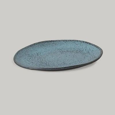 Conjunto de Pratos de Sobremesa Ovais Orgânico Night Sky 22,5cm 6 peças Porto Brasil Azul