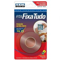 Fita Dupla Face Fixa Tudo Ambiente Externo 25mm X 2m - 1kg - Tek Bond -