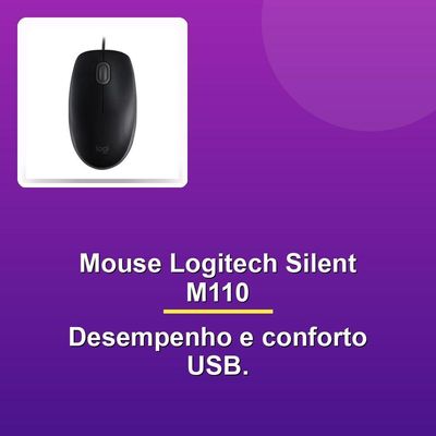 Mouse ótico Logitech Silent M110 Usb Preto