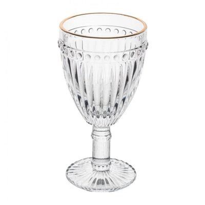 Taça de Agua de Vidro Filete Dourado Empire 325 ml - Lyor
