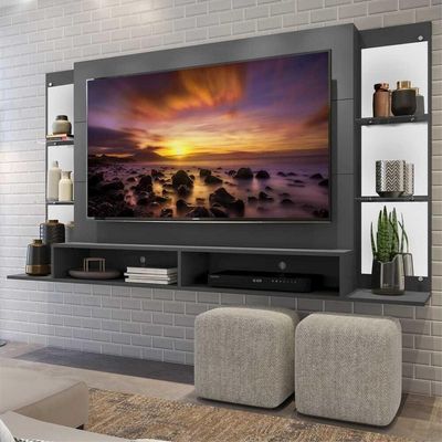 Painel Com Espelho Para Tv Até 60´´ Nairóbi Fg3150 Grafite