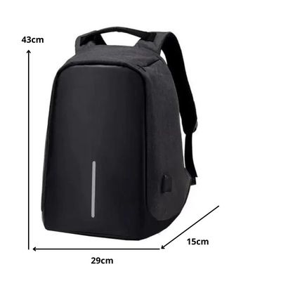 Mochila antifurto Reforçada Resistente Notebook USB Dl0848 preto