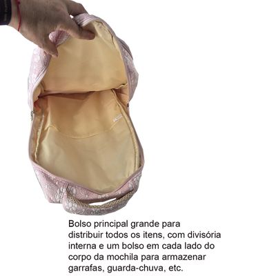 Mochila Feminina Escolar Ecológica Floral XFP01938 rosa
