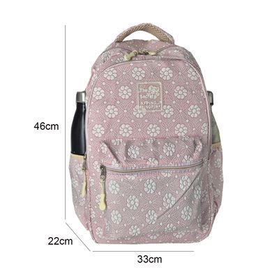 Mochila Feminina Escolar Ecológica Floral XFP01938 rosa