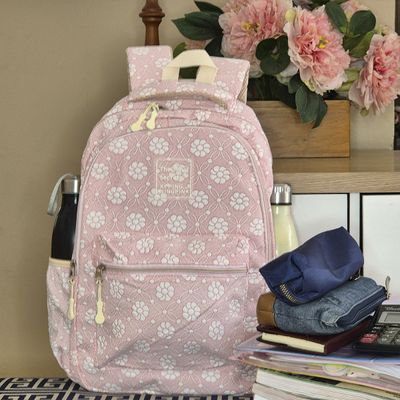 Mochila Feminina Escolar Ecológica Floral XFP01938 rosa