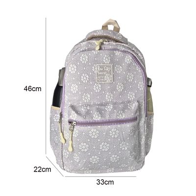Mochila Feminina Escolar Ecológica Floral XFP01938 lavanda