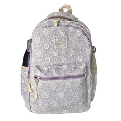Mochila Feminina Escolar Ecológica Floral XFP01938 lavanda