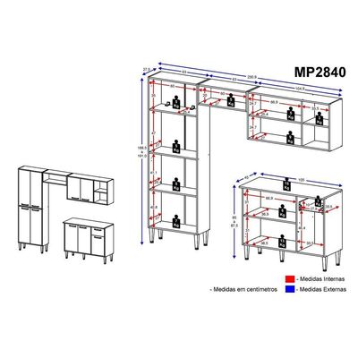 Cozinha Completa Compacta Xangai Plus Multimóveis Branco