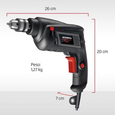 Furadeira De Impacto Mondial Power Tools 550w-127v-preto 110V