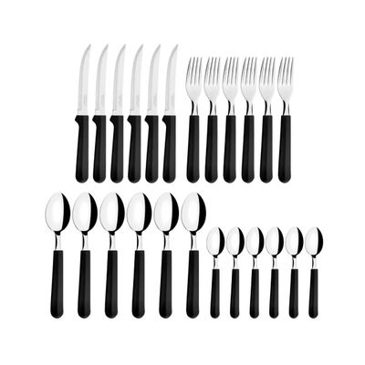 Faqueiro Inox 24Pcs Tulum Preto Tramontina 23299089