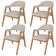 Kit 04 Cadeiras de Jantar e Estar Living Estofada Nadja L02 Linho Bege - Lyam Decor