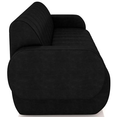 Sofá 3 Lugares Sala Living Orgânico 188cm Fávara K01 Couríssimo Preto - Lyam Decor