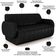 Sofá 3 Lugares Sala Living Orgânico 188cm Fávara K01 Couríssimo Preto - Lyam Decor