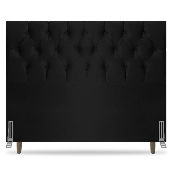 Cabeceira Cama Box Casal Queen Size Madrid 160cm Corano Preto - Desk Design