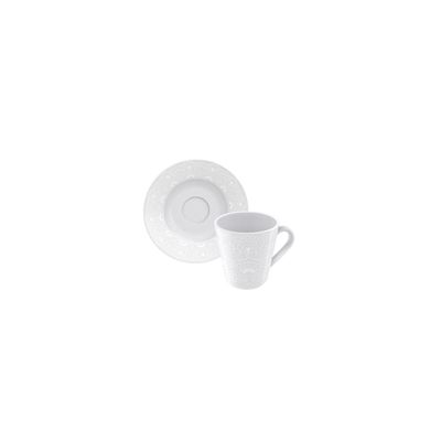 Kit Xícara e Pires de CaféTramontina Alicia em Porcelana Decorada 70 ml 12 Peças