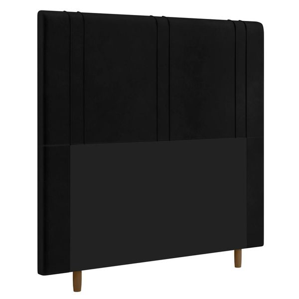 Cabeceira Cama Box Casal Vittória 140cm Suede Preto - Desk Design