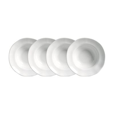 Conjunto de Pratos de Sobremesa Orgânico New White 250ml 4 Peças Porto Brasil Branco